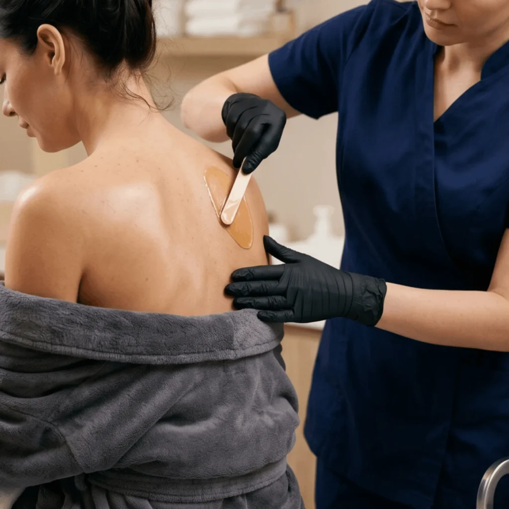 BACK (HALF) WAX service at H2O Nail & Wax Studio