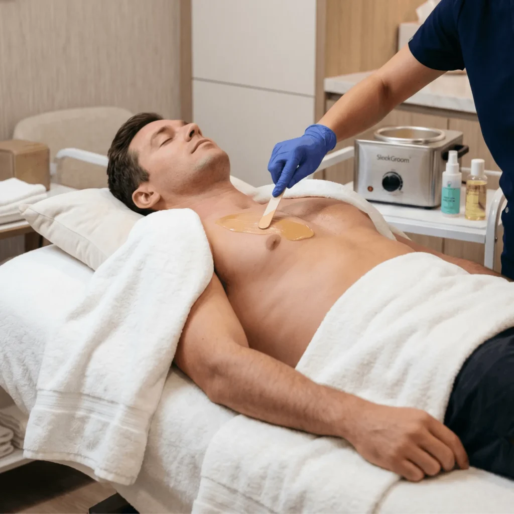 CHEST (FULL) WAX service at H2O Nail & Wax Studio