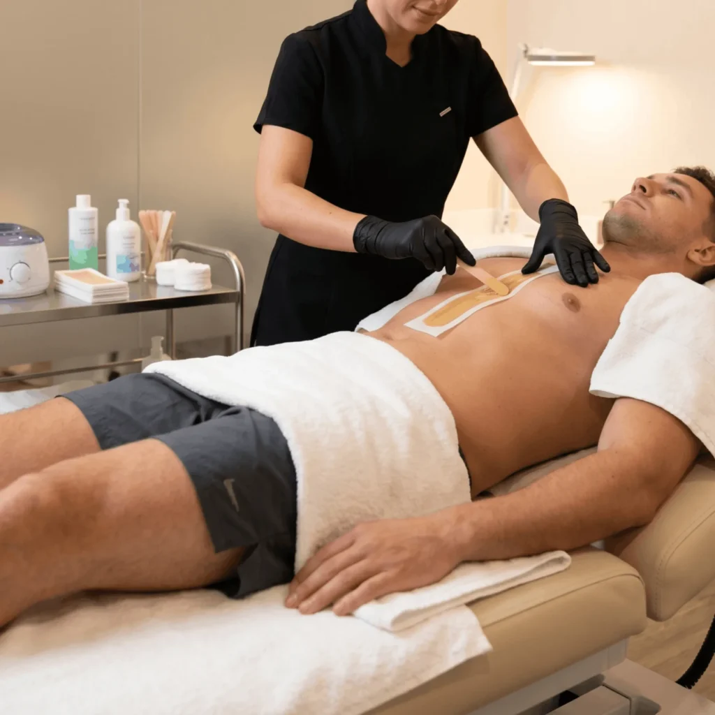 CHEST (STRIP) WAX service at H2O Nail & Wax Studio