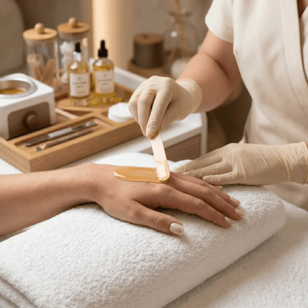 HANDS WAX service at H2O Nail & Wax Studio