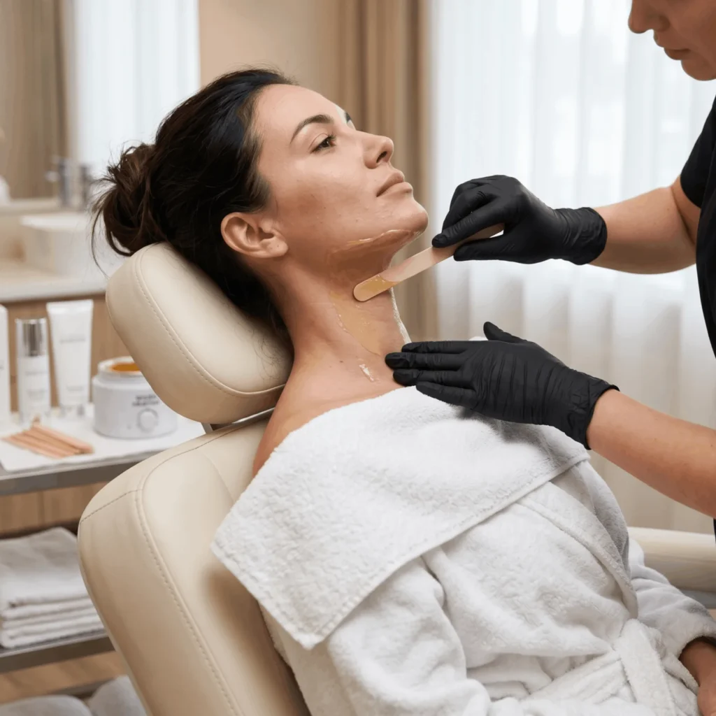NECK WAX service at H2O Nail & Wax Studio